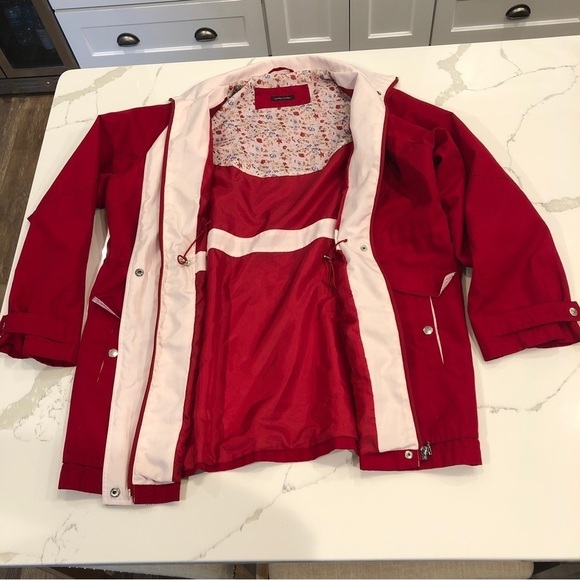 Dunnes Stores Red Parka Jacket Trench Rain Coat Mid-Length Lined Size 16-18 XL - Picture 3 of 14